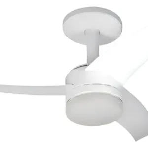Ventilador de teto Arno Ultimate com 3 pás de Acrílico branco estrutura branco