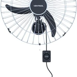 Ventisol Ventilador de Parede Oscilante, 3 Pás Premium, Cromado, 60cm, Bivolt