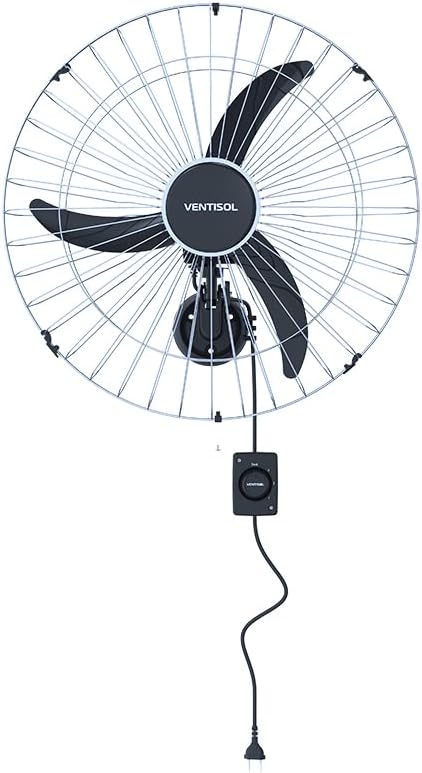 Ventisol Ventilador de Parede Oscilante, 3 Pás Premium, Cromado, 60cm, Bivolt 1 Ventisol Ventilador de Parede Oscilante, 3 Pás Premium, Cromado, 60cm, Bivolt